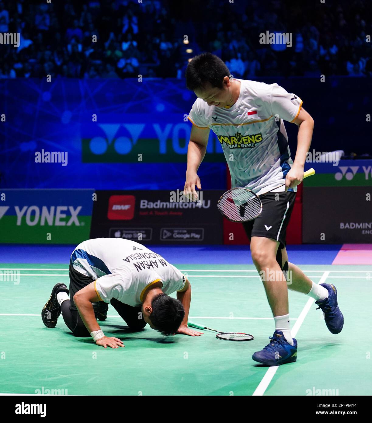 Indonesia's Mohammad Ahsan (left) and Hendra Setiawan in action against ...