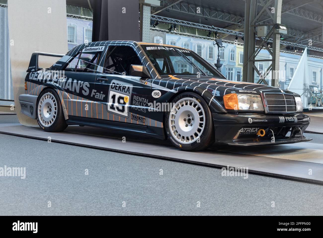 1992 AMG-Mercedes 190 E 2.5-16 Evolution II DTM touring car in Autoworld Brussels Stock Photo