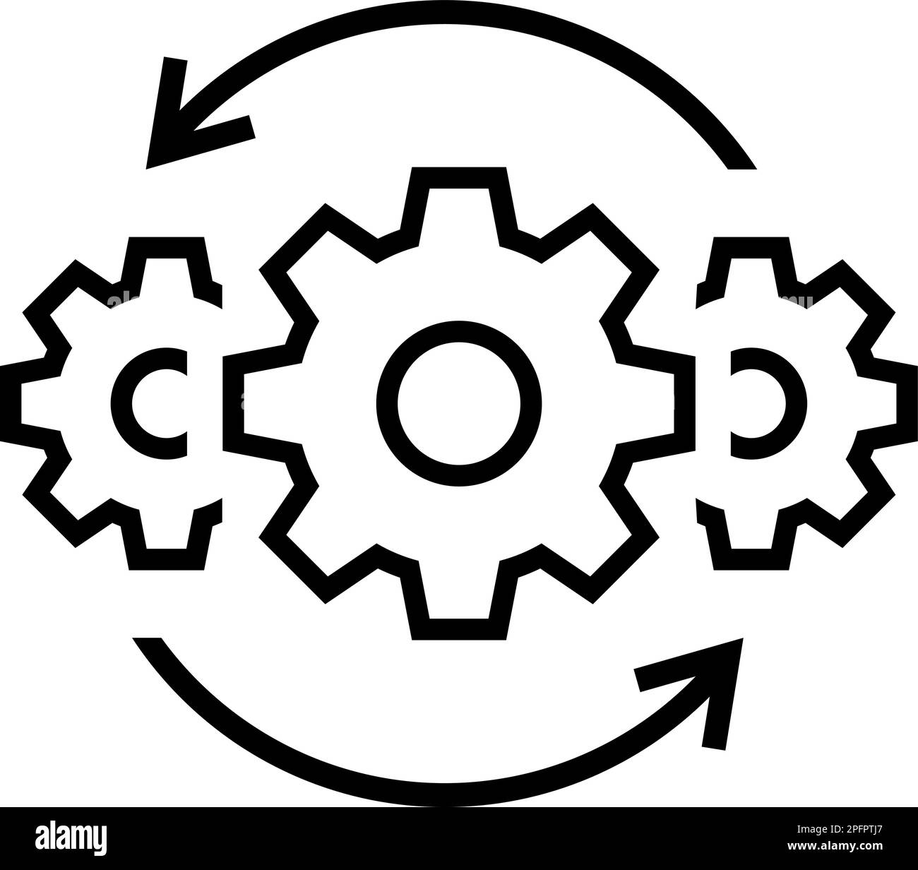 The icon of operation as a concept of process and implementation Stock Vector