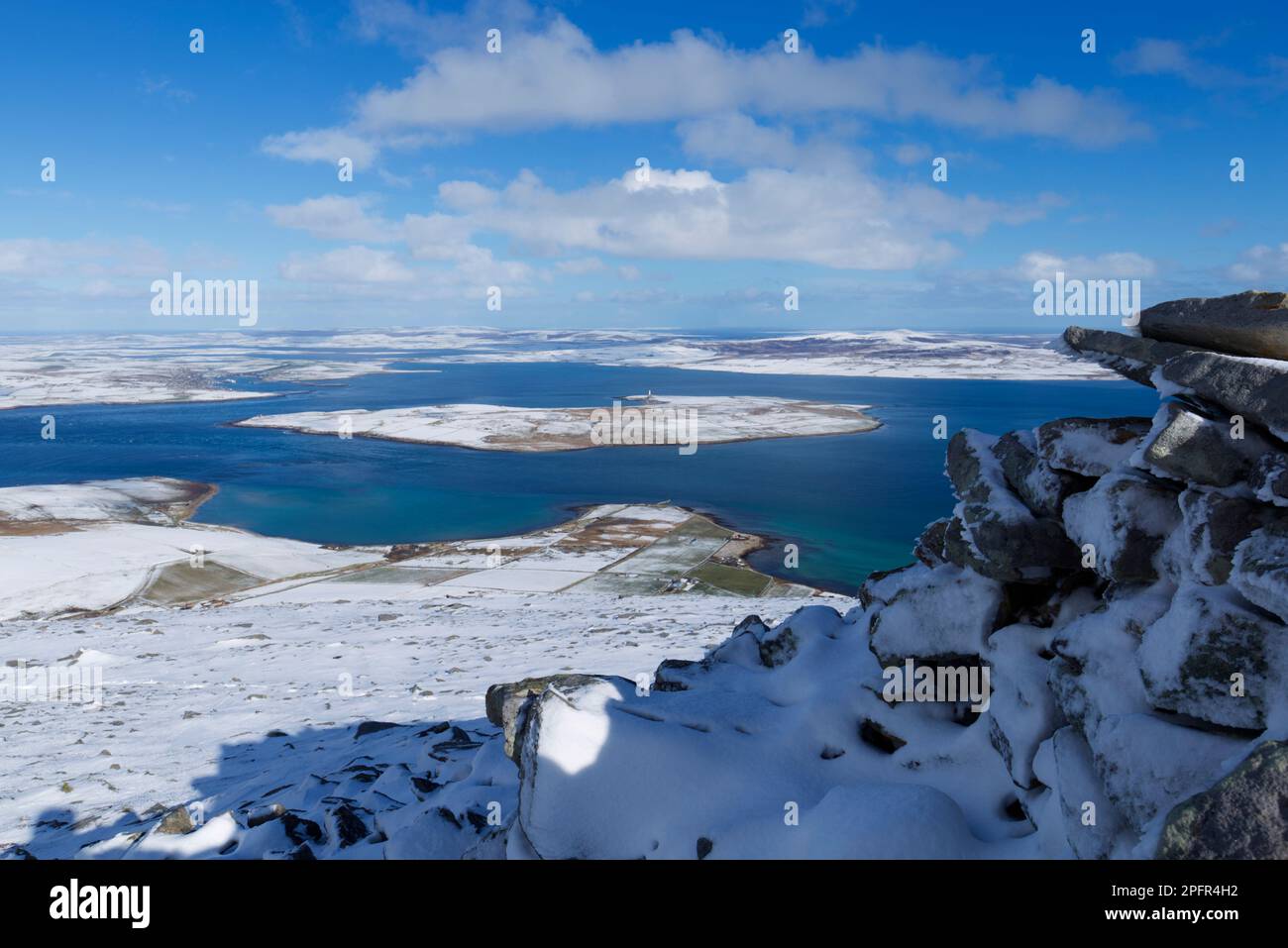 Wintertime view from Ward Hill, Hoy, Orkney Islands Stock Photo
