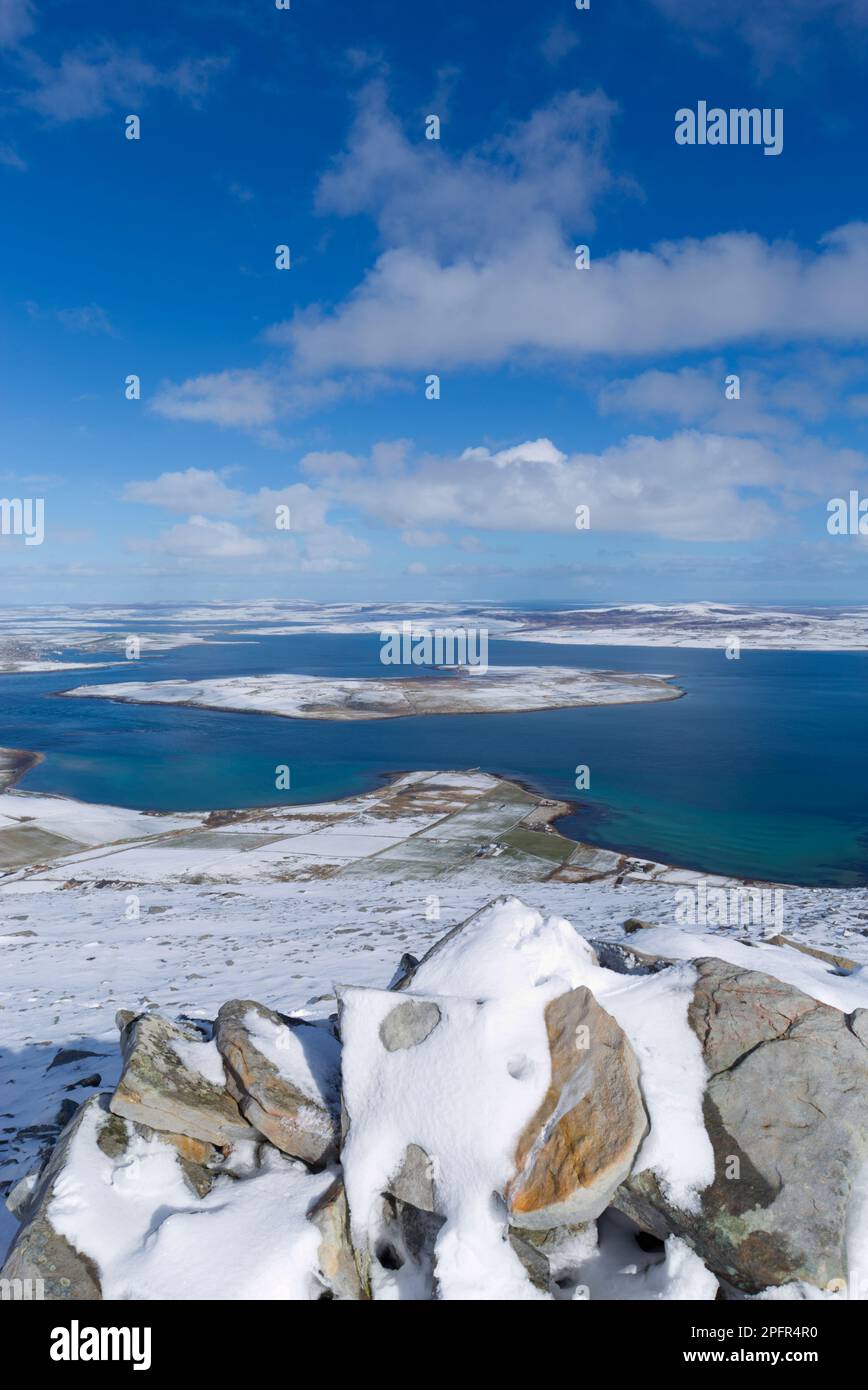 Wintertime view from Ward Hill, Hoy, Orkney Islands Stock Photo