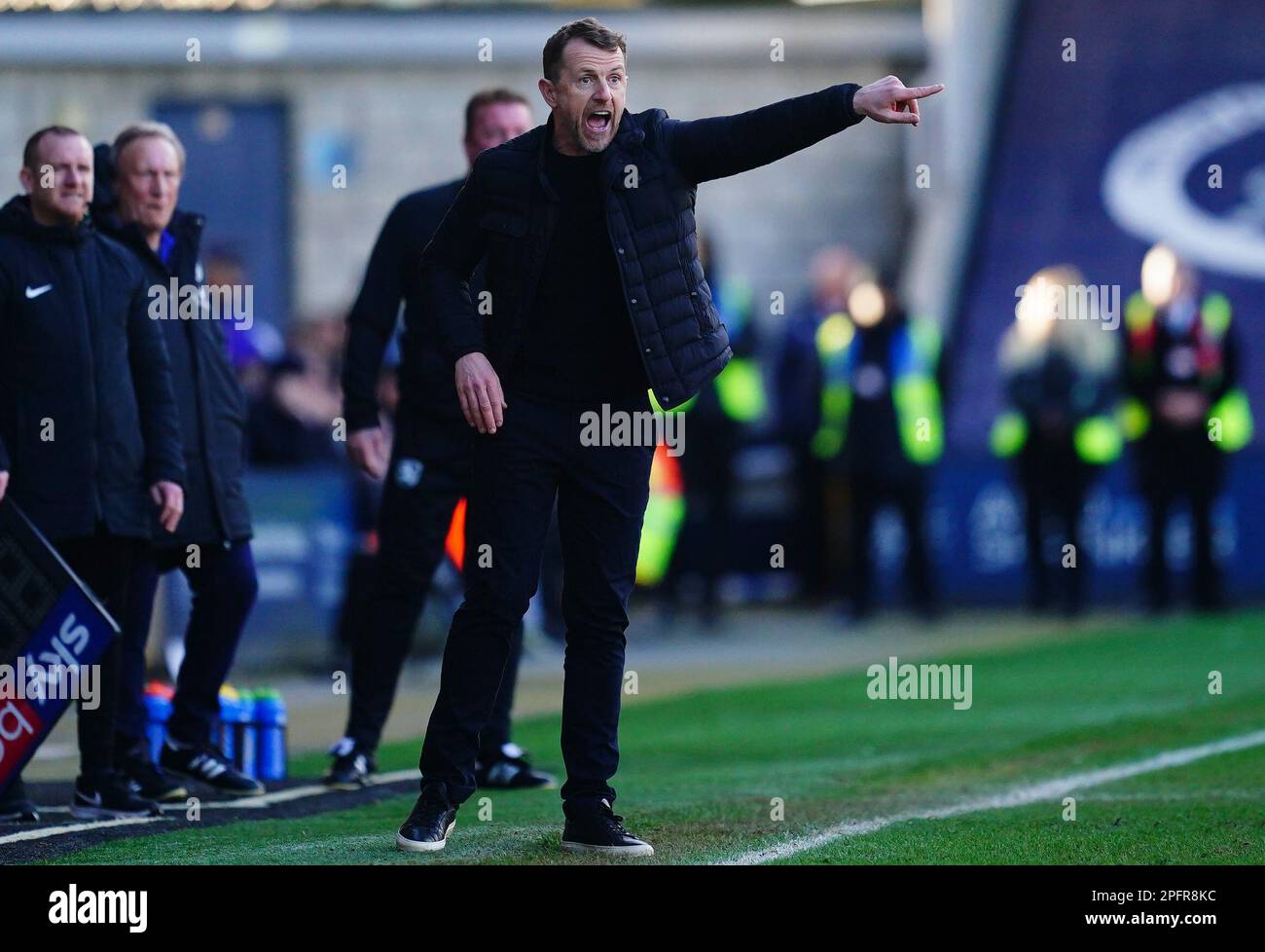 Millwall manager Gary Rowett during the Sky Bet Championship match at The Den, London. Picture date: Saturday March 18, 2023. Stock Photo