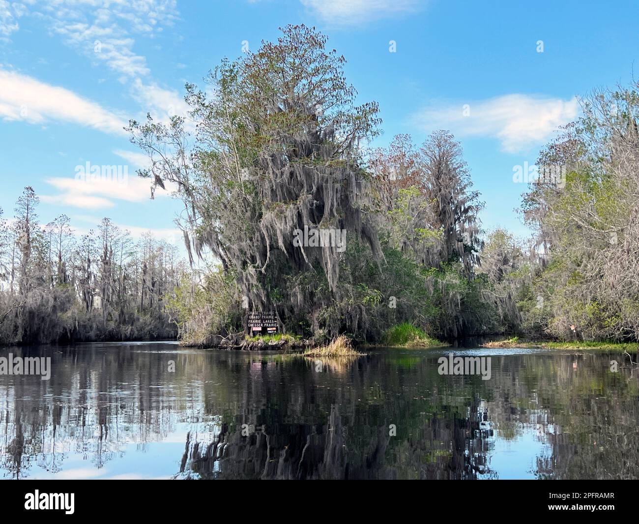 Canoe and kayak trail markers in Okefenokee Swamp national wildlife refuge. Stock Photo