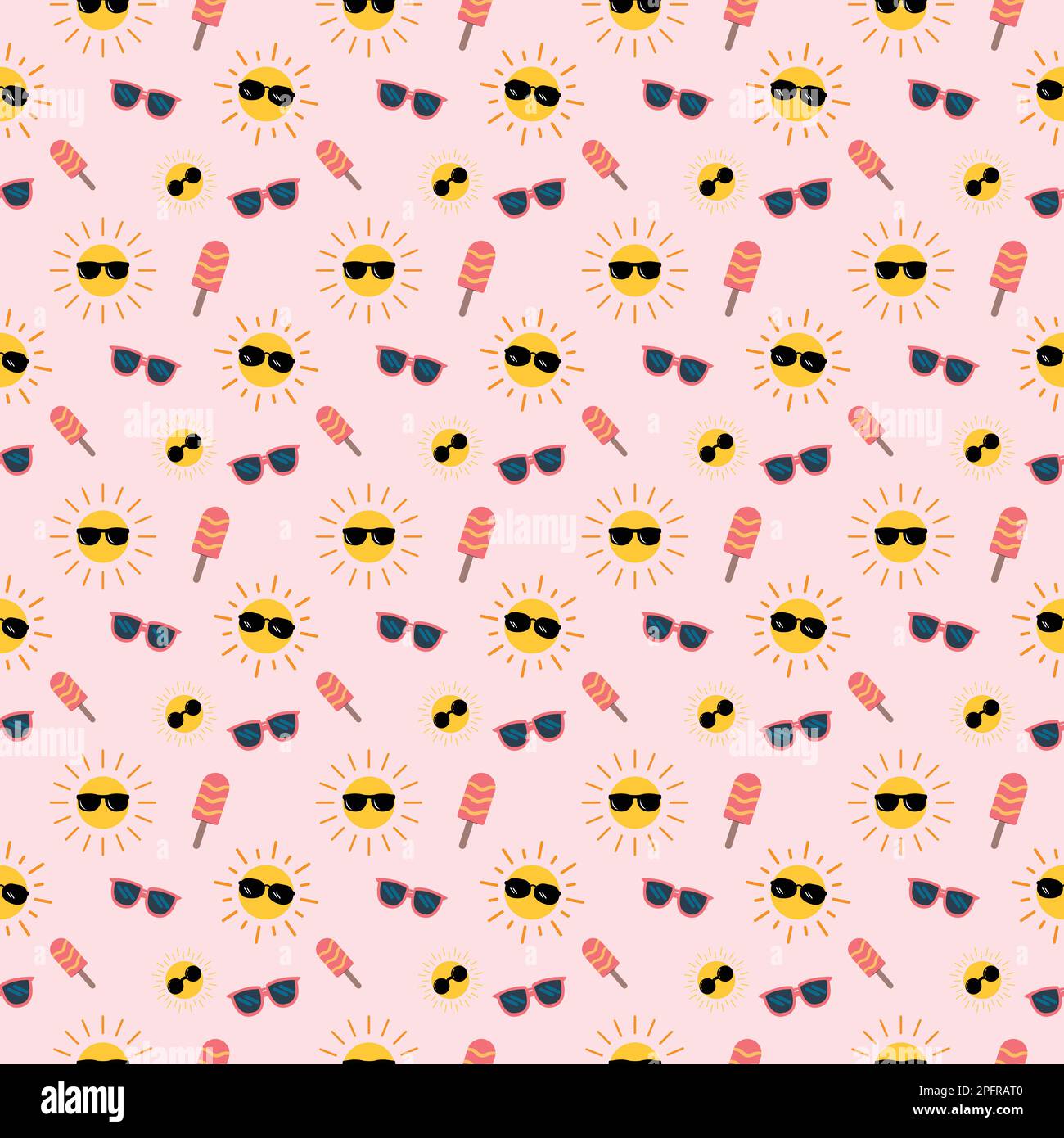 Summer seamless pattern. Summer pattern. beach pattern. Summer. hot sun pattern. seamless pattern Stock Vector