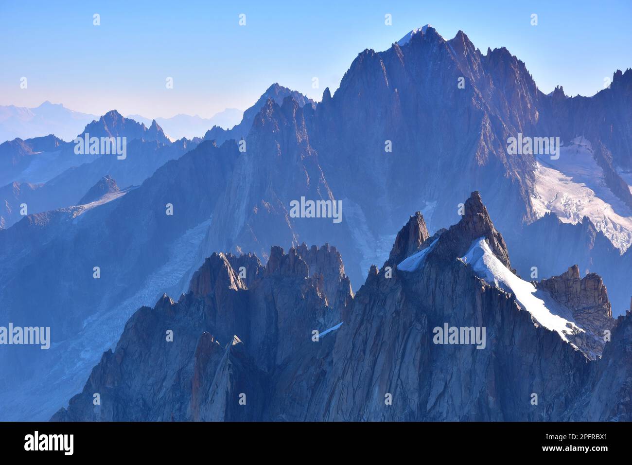 Mont Blanc massif nature landscape in summer season, View from Aiguille ...