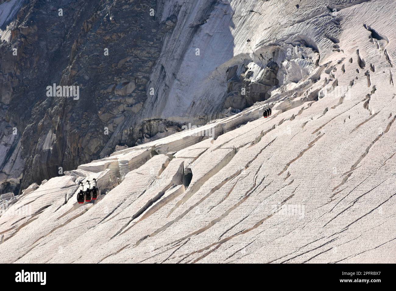 Mont Blanc massif nature landscape in summer season. View from Aiguille ...