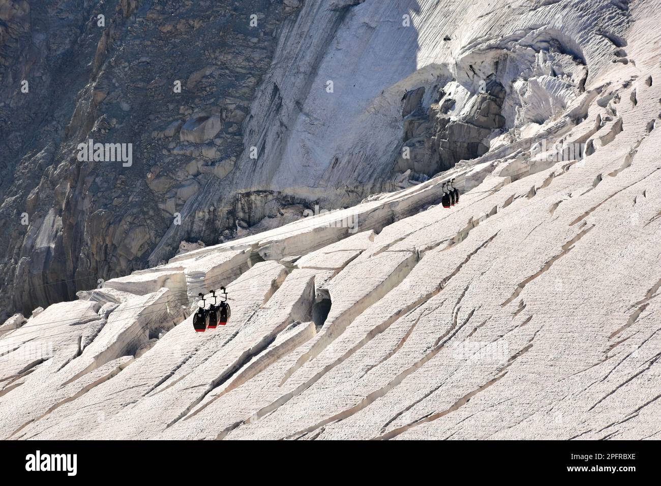 Mont Blanc massif nature landscape in summer season. View from Aiguille ...