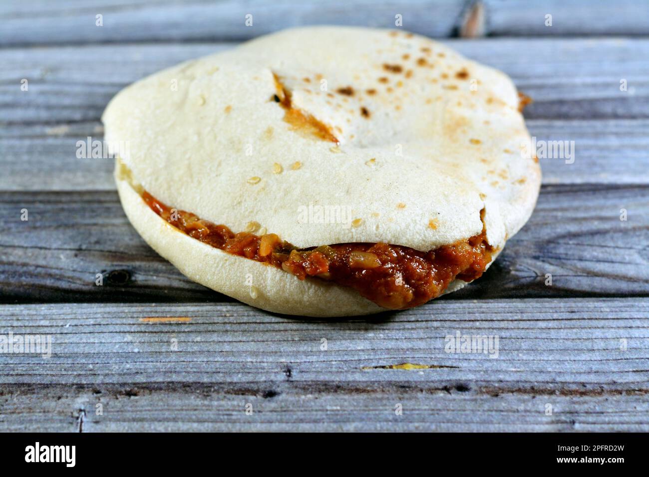 Shami Syrian pita bread with Moussaka which is an eggplant or potato