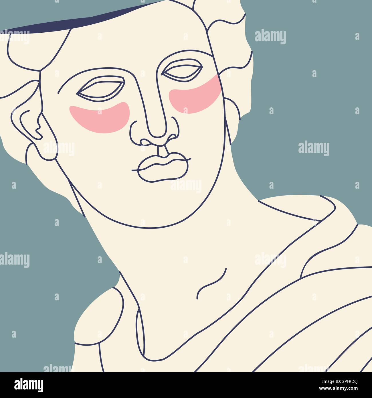 Fragment of an ancient Greek statue of a man with patches under his