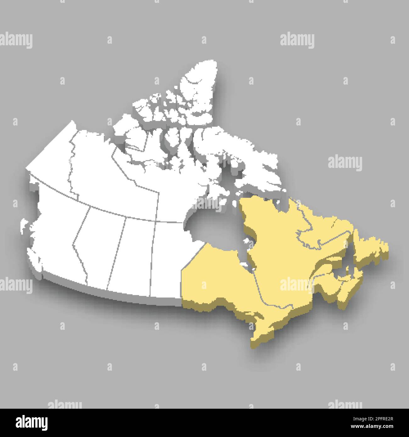 Eastern Canada region location within Canada 3d isometric map Stock Vector Image & Art Alamy