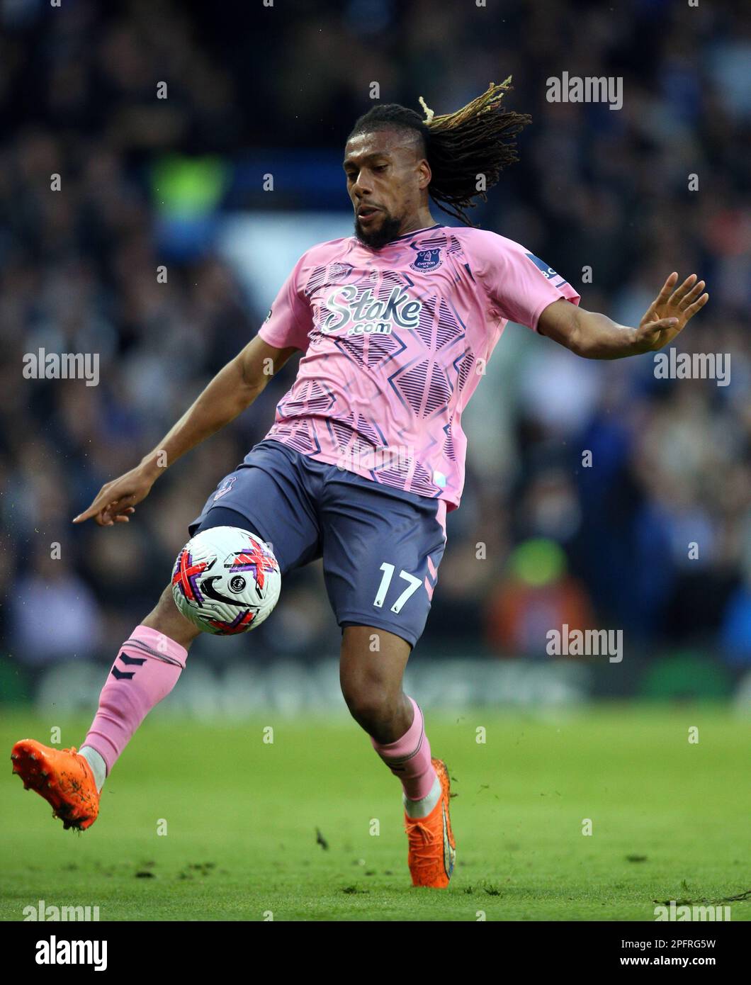 Everton's Alex Iwobi during the Premier League match at Stamford Bridge