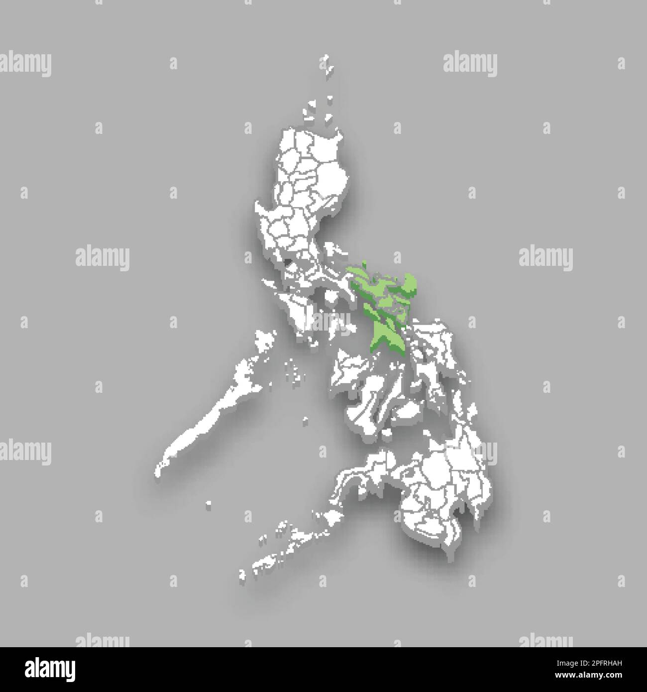 Bicol region location within Philippines 3d isometric map Stock Vector