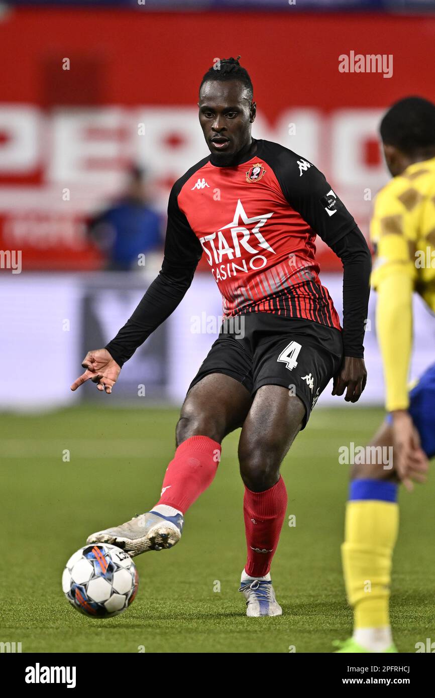Seraing's Marvin Silver Tshibuabua pictured in action during a soccer match between Sint-Truidense VV and RFC Seraing, Saturday 18 March 2023 in Sint-Truiden, on day 30 of the 2022-2023 'Jupiler Pro League' first division of the Belgian championship. BELGA PHOTO JOHAN EYCKENS Stock Photo