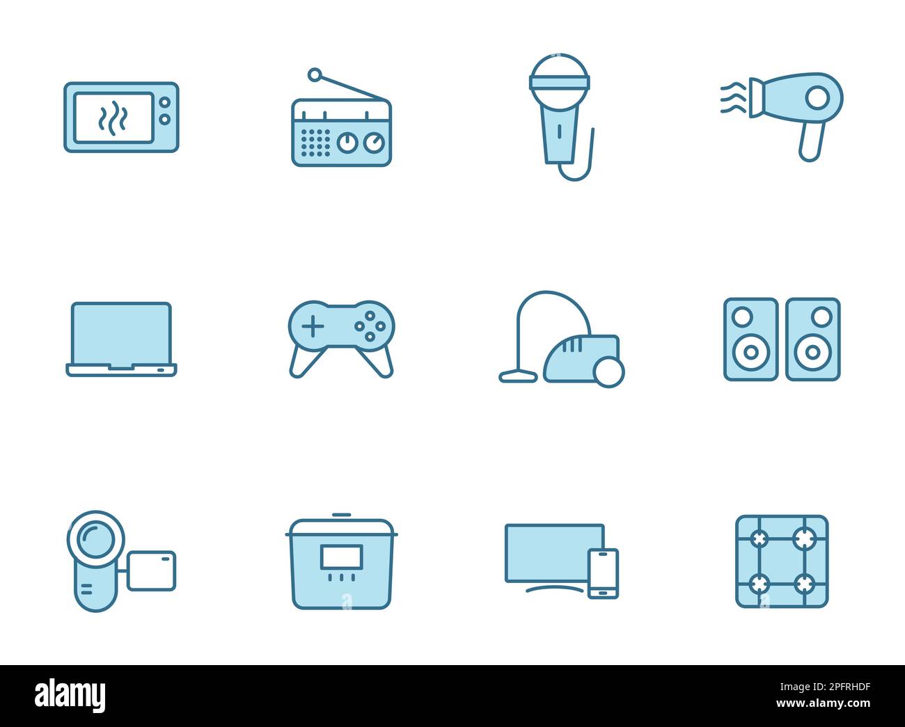 home appliances outline vector icons Stock Vector