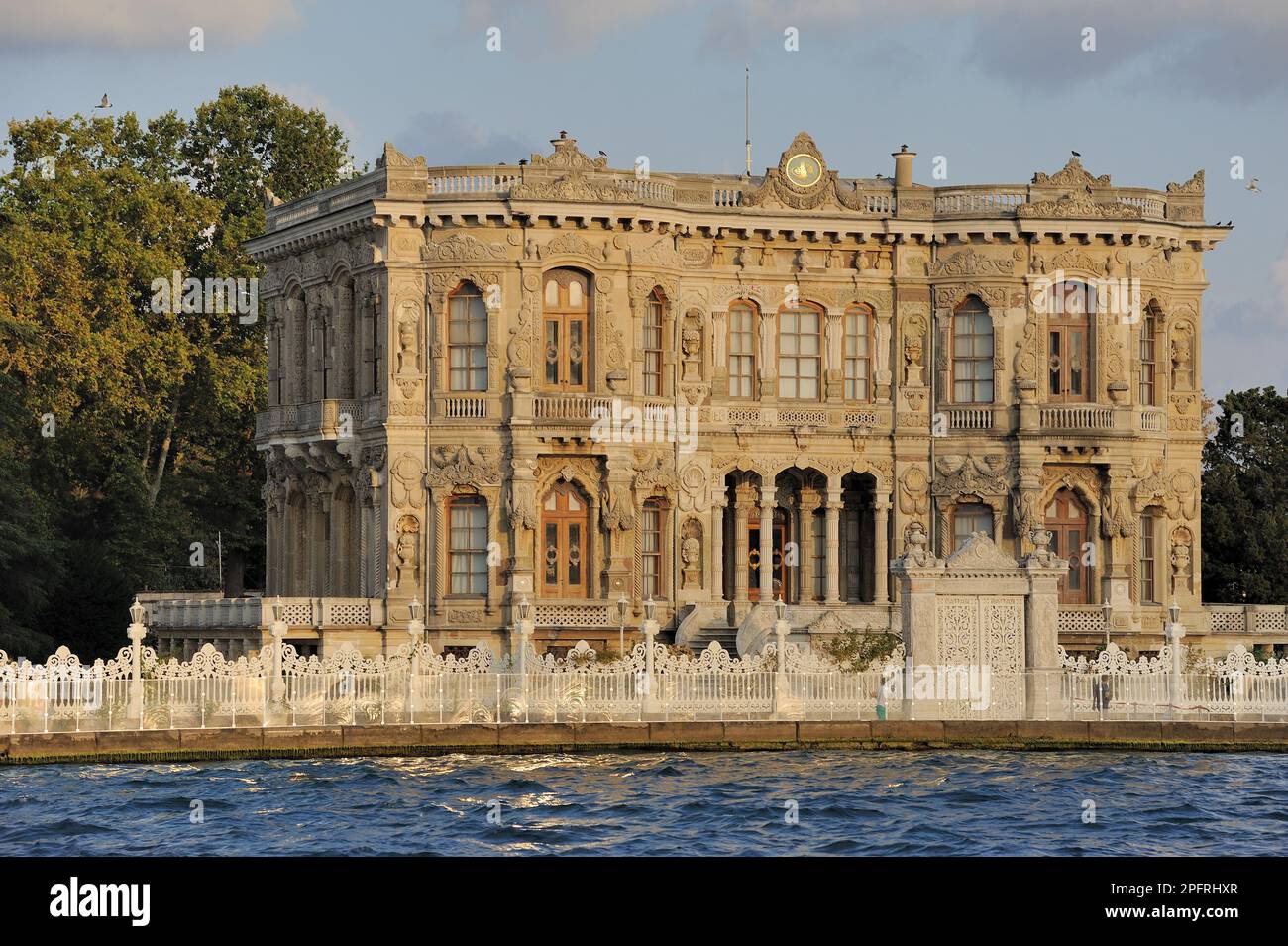Front view of Beylerbeyi Palace from the sea on the Anatolian side of Istanbul Stock Photo