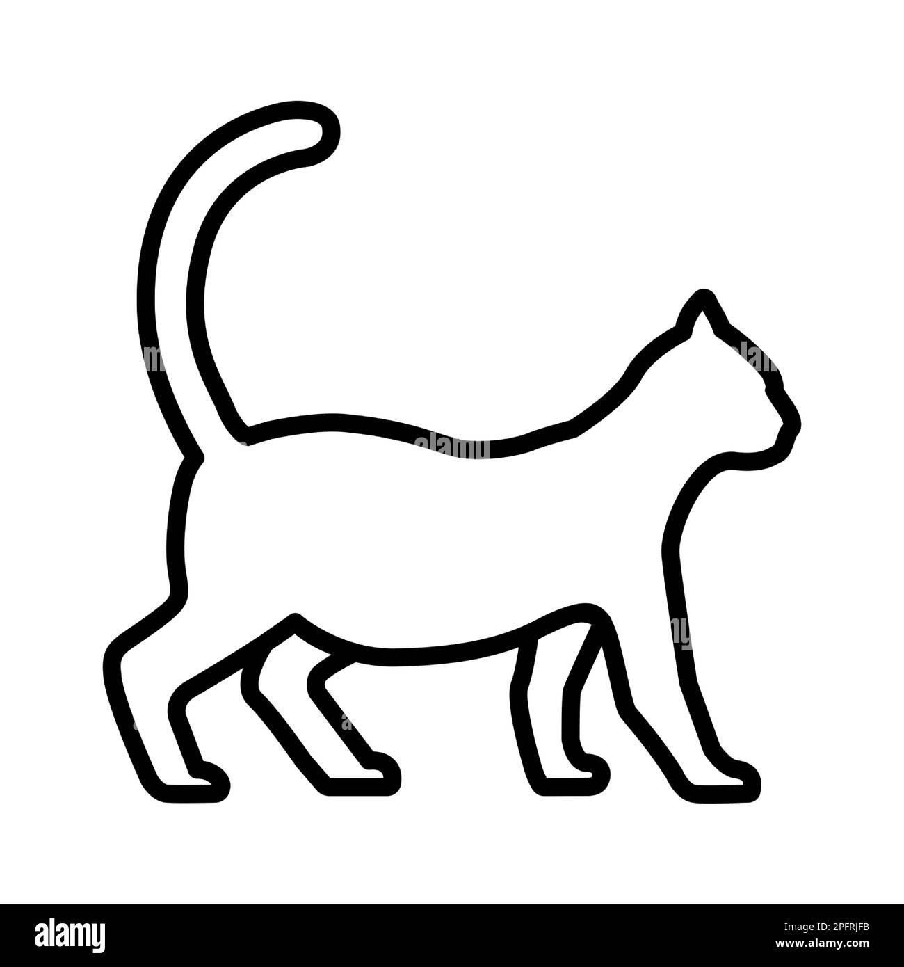 Walking Cat vector icon Linear style sign for mobile concept and web design. vector Stock Vector