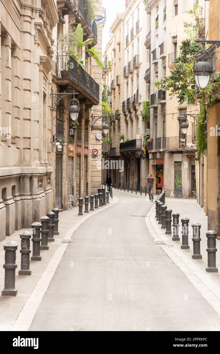 The vibrant neighborhood of El Born in Barcelona, Spain, features
