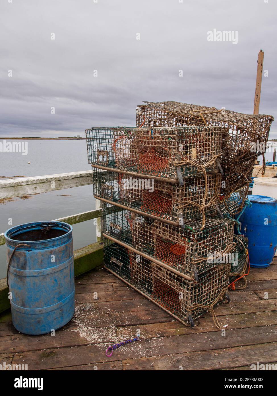 A lobster trap, lobster pot or lobster cage is a portable trap that traps  lobsters or crayfish. Here in Kennebunkport, Maine, USA, by the Atlantic  Oce Stock Photo - Alamy
