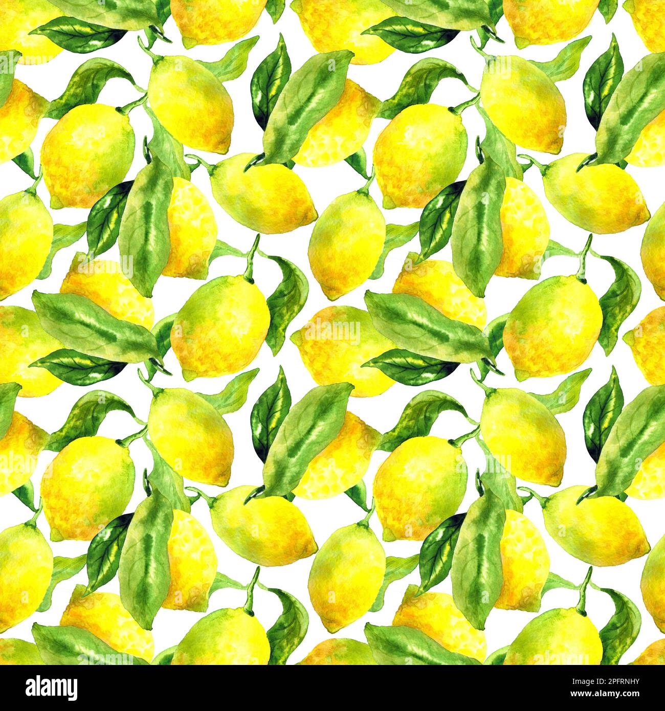 Botanical seamless pattern. Background with beautiful watercolor lemons ...