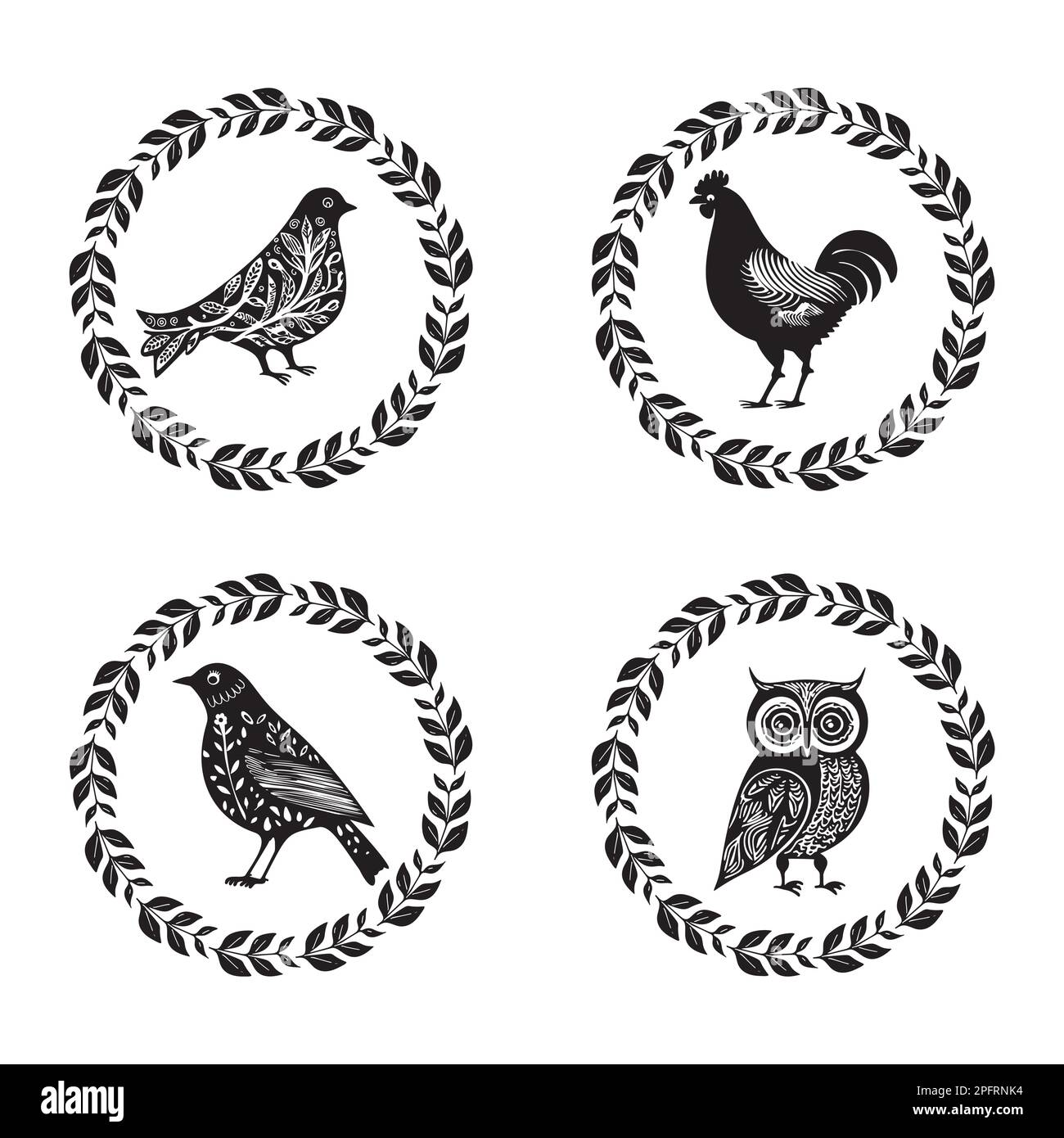 Cute bird vector icon. Low brow wildlife motif in scnadi style collection.  Stock Vector