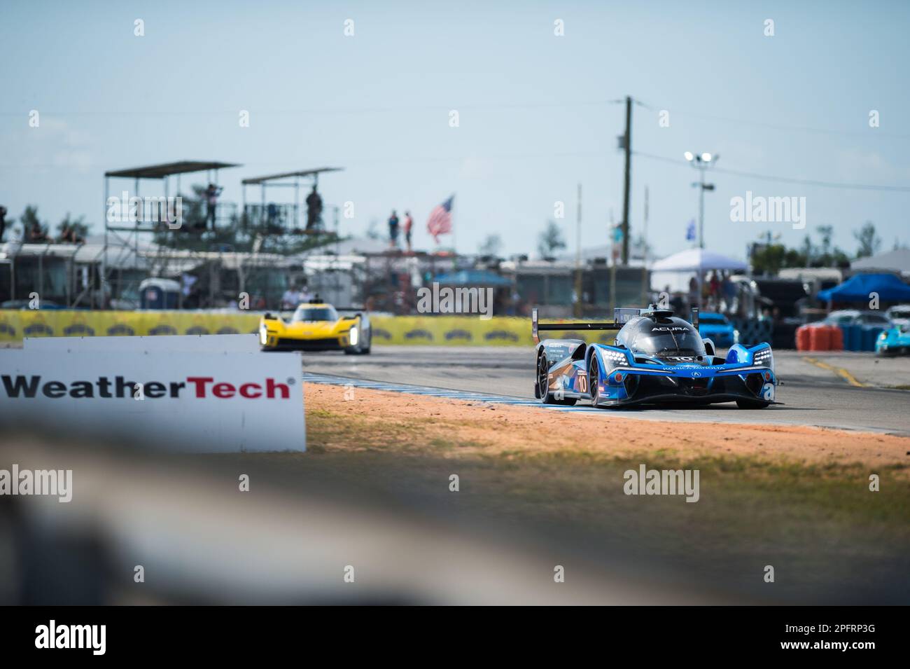 10 TAYLOR Ricky (usa), ALBUQUERQUE Filipe (prt), DELETRAZ Louis (che), Konica Minolta Acura ARX-06, Acura ARX-06, action during the Mobil 1 Twelve Hours of Sebring 2023, 2nd round of the 2023 IMSA SportsCar Championship, from March 15 to 18, 2023 on the Sebring International Raceway in Sebring, Florida, USA - Photo Jan-Patrick Wagner/DPPI Credit: DPPI Media/Alamy Live News Stock Photo