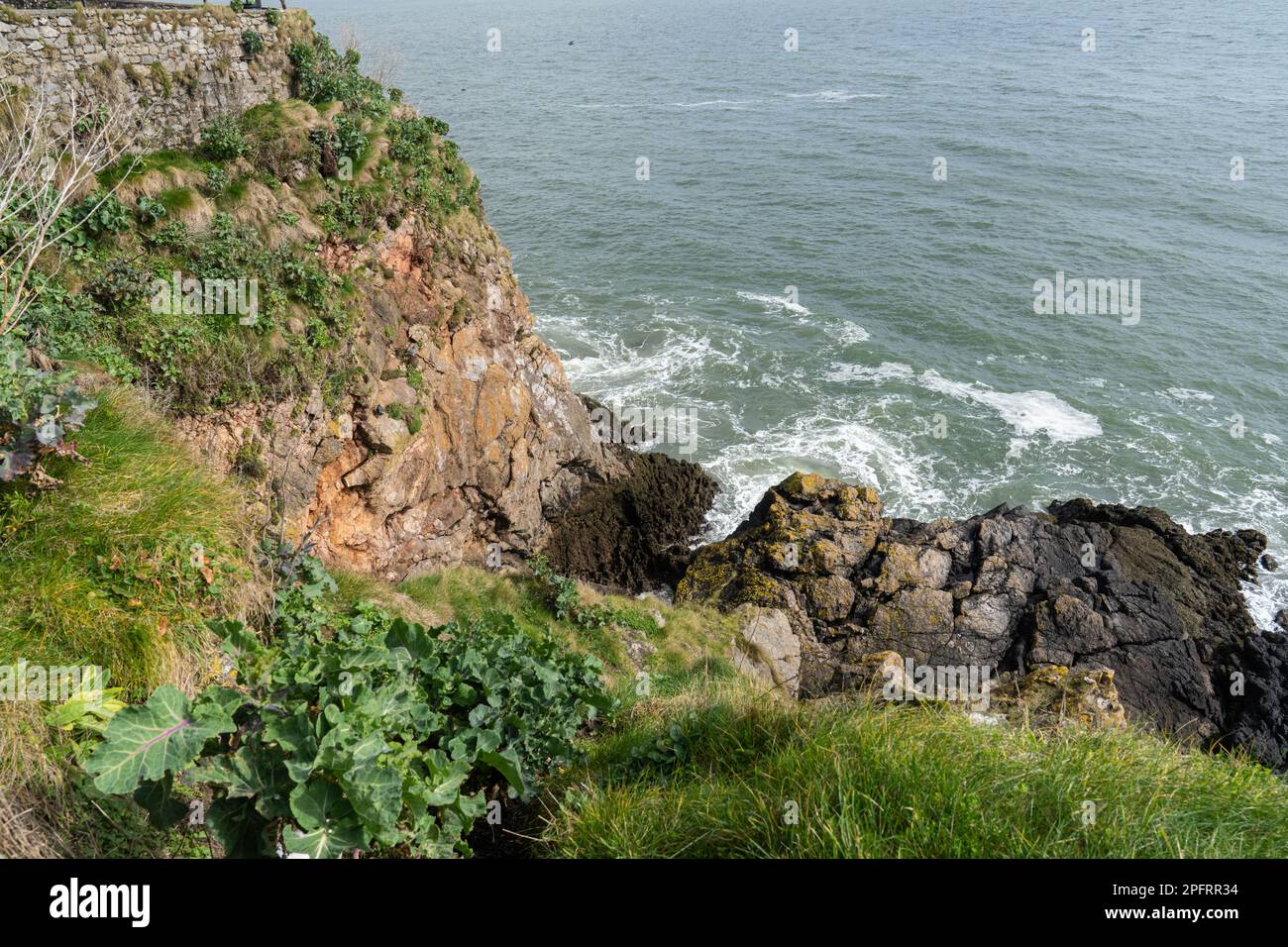 Rocky coastline at Tenby Pembrokeshire wales Stock Photo