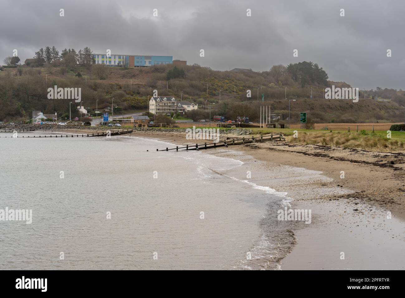 Fishgaurd Sandy beach Pembrokeshire Wales Stock Photo