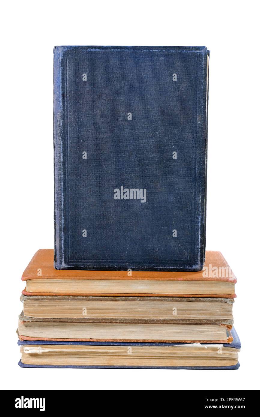Collection of old books isolated on a white background Stock Photo - Alamy
