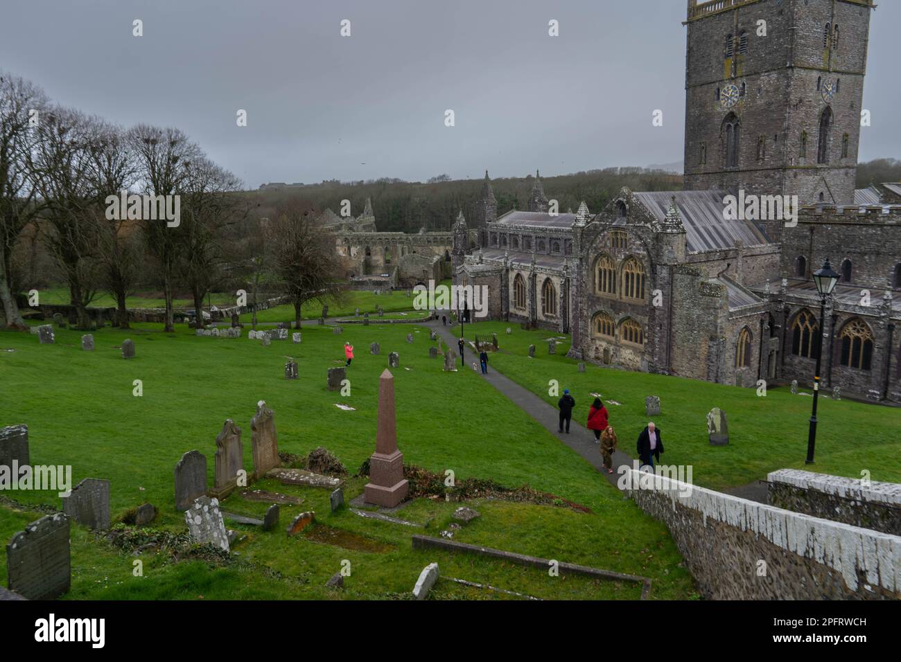 St Davids Cathedral, Pembrokeshire Coast National Park, Pembrokeshire, Wales, United Kingdom Stock Photo