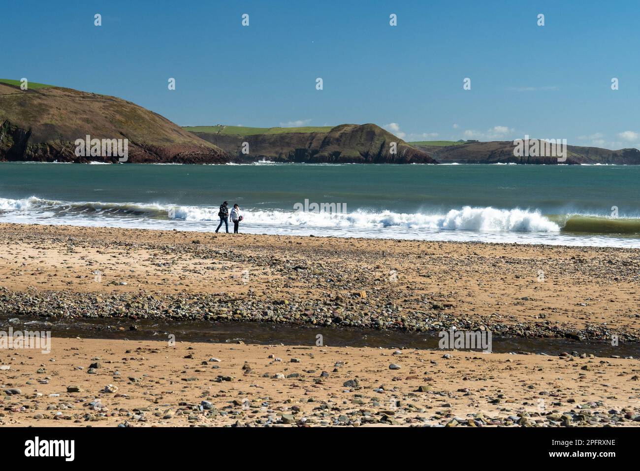 A view of Freshwater East on the Pembrokeshire coast Stock Photo