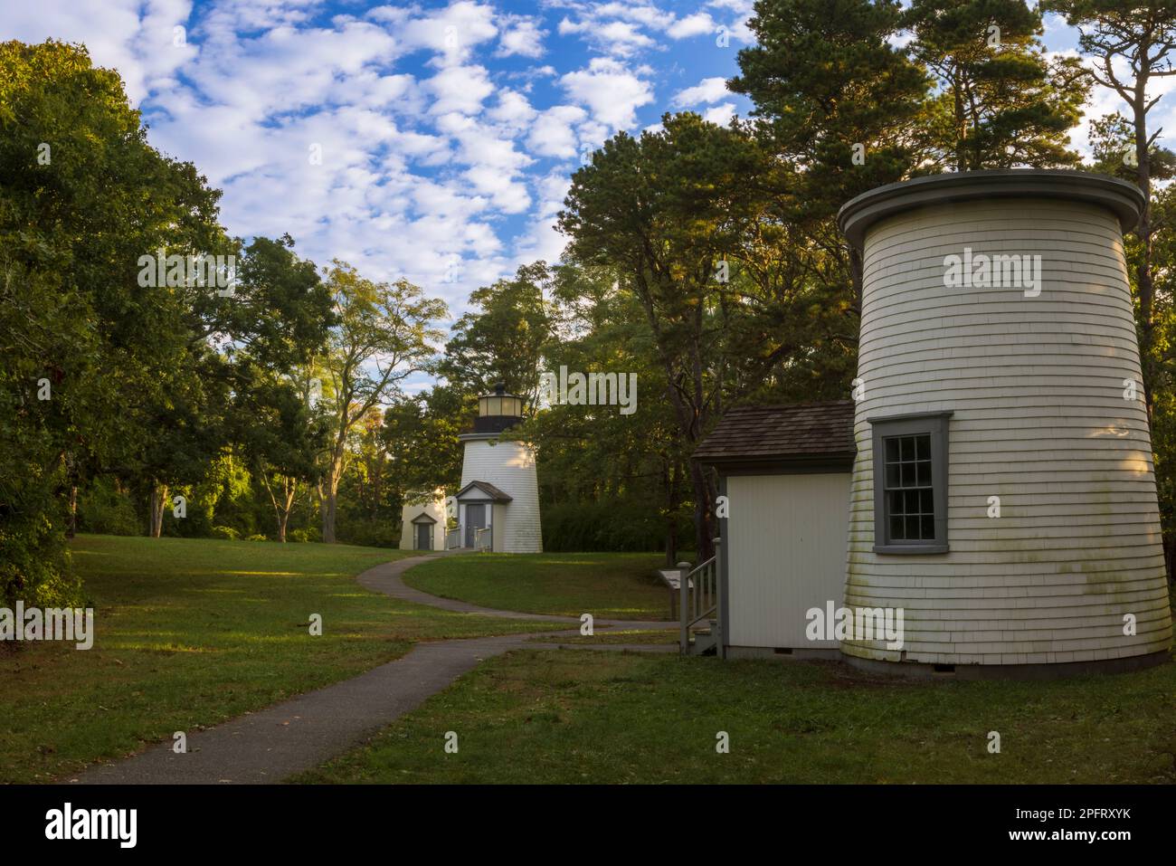 Three Sisters Lighthouses in Cape Cod National Seashore, Massachusetts Stock Photo