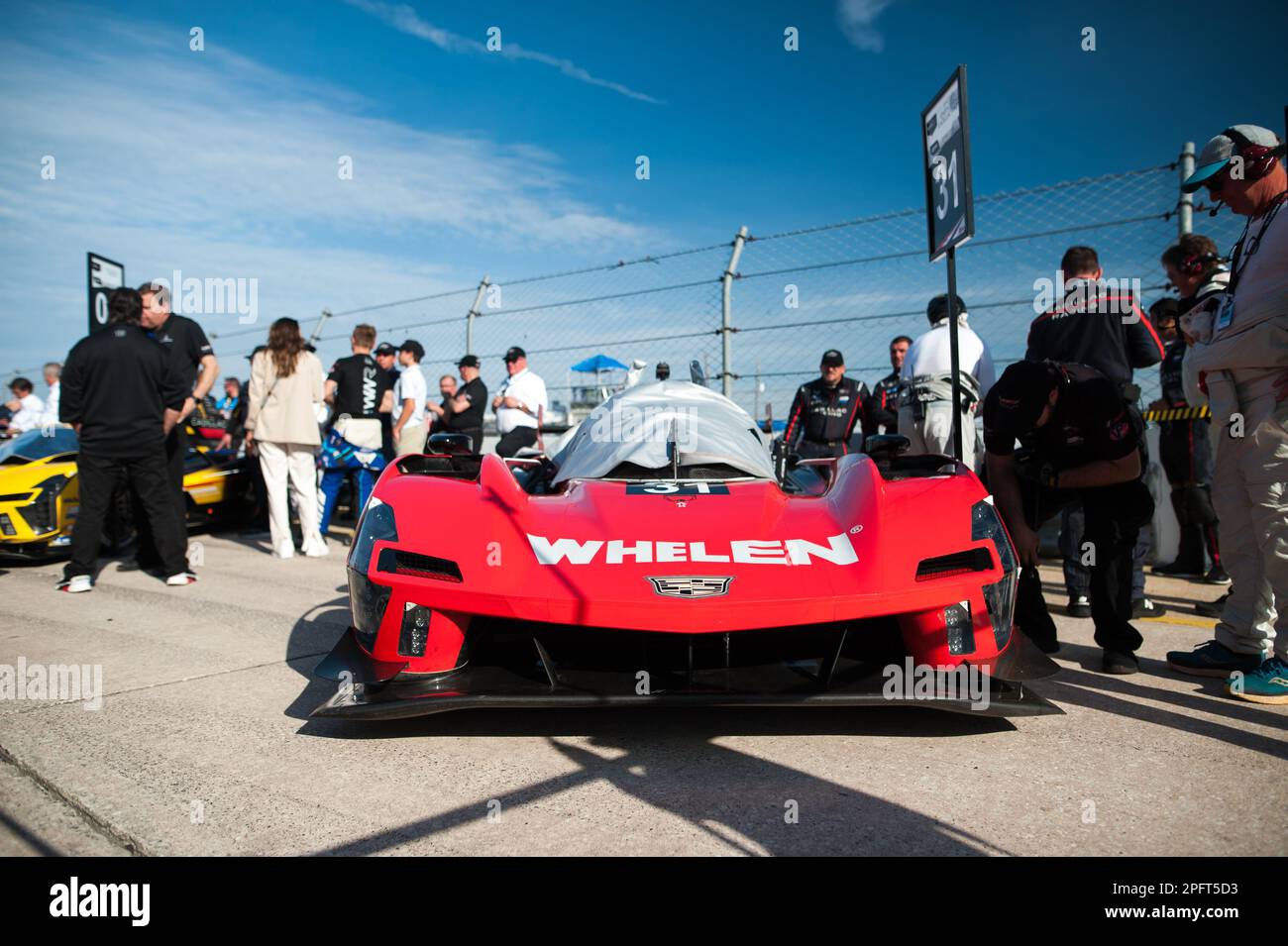 31 DERANI Pio (bra), SIMS Alexander (gbr), AITKEN Jack (gbr), Whelen Engineering Cadillac Racing, Cadillac V-Series.R, action during the Mobil 1 Twelve Hours of Sebring 2023, 2nd round of the 2023 IMSA SportsCar Championship, from March 15 to 18, 2023 on the Sebring International Raceway in Sebring, Florida, USA - Photo: Jan-patrick Wagner/DPPI/LiveMedia Stock Photo