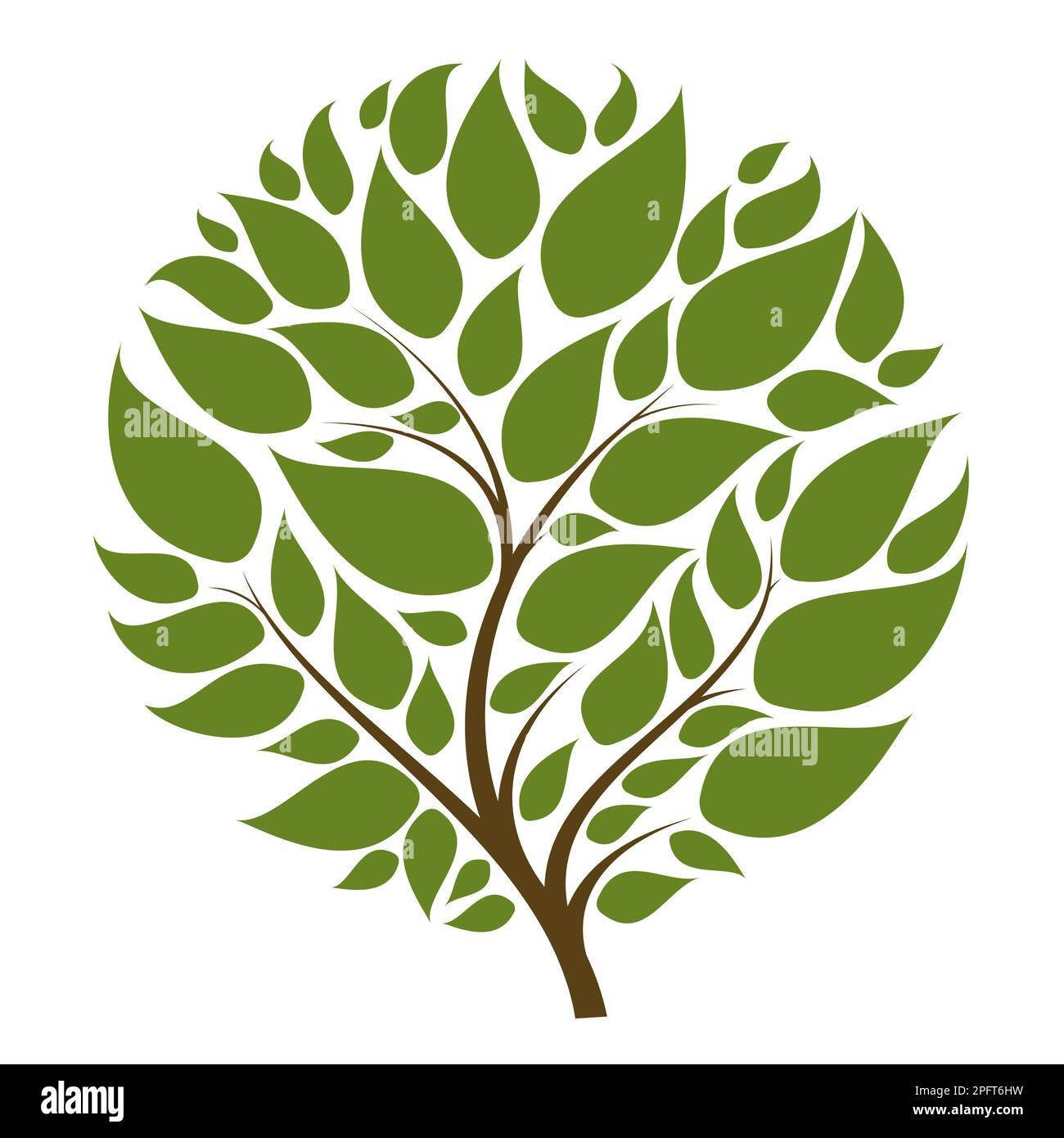 Vector tree with round krone for your logo or other design Stock Vector