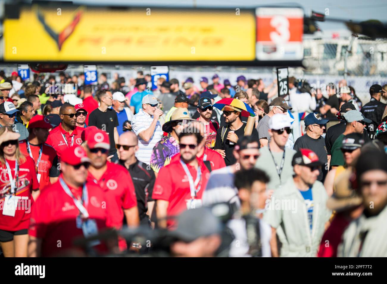Spectators during the Mobil 1 Twelve Hours of Sebring 2023, 2nd round of the 2023 IMSA SportsCar Championship, from March 15 to 18, 2023 on the Sebring International Raceway in Sebring, Florida, USA - Photo: Jan-patrick Wagner/DPPI/LiveMedia Stock Photo