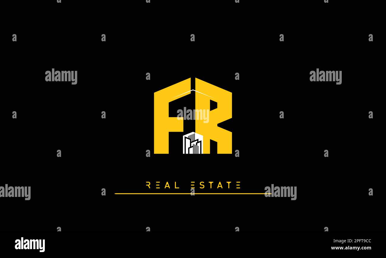 Real Estate letters Initials Monogram logo FR , RF Stock Vector