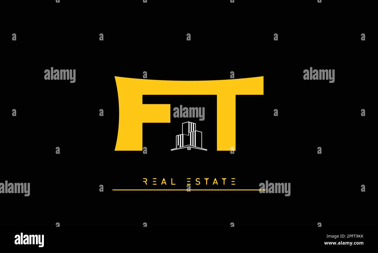 Real Estate letters Initials Monogram logo FT , TF Stock Vector