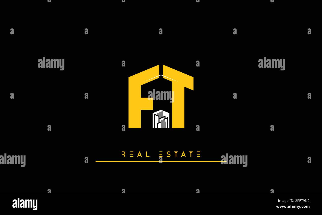 Real Estate letters Initials Monogram logo FT , TF Stock Vector