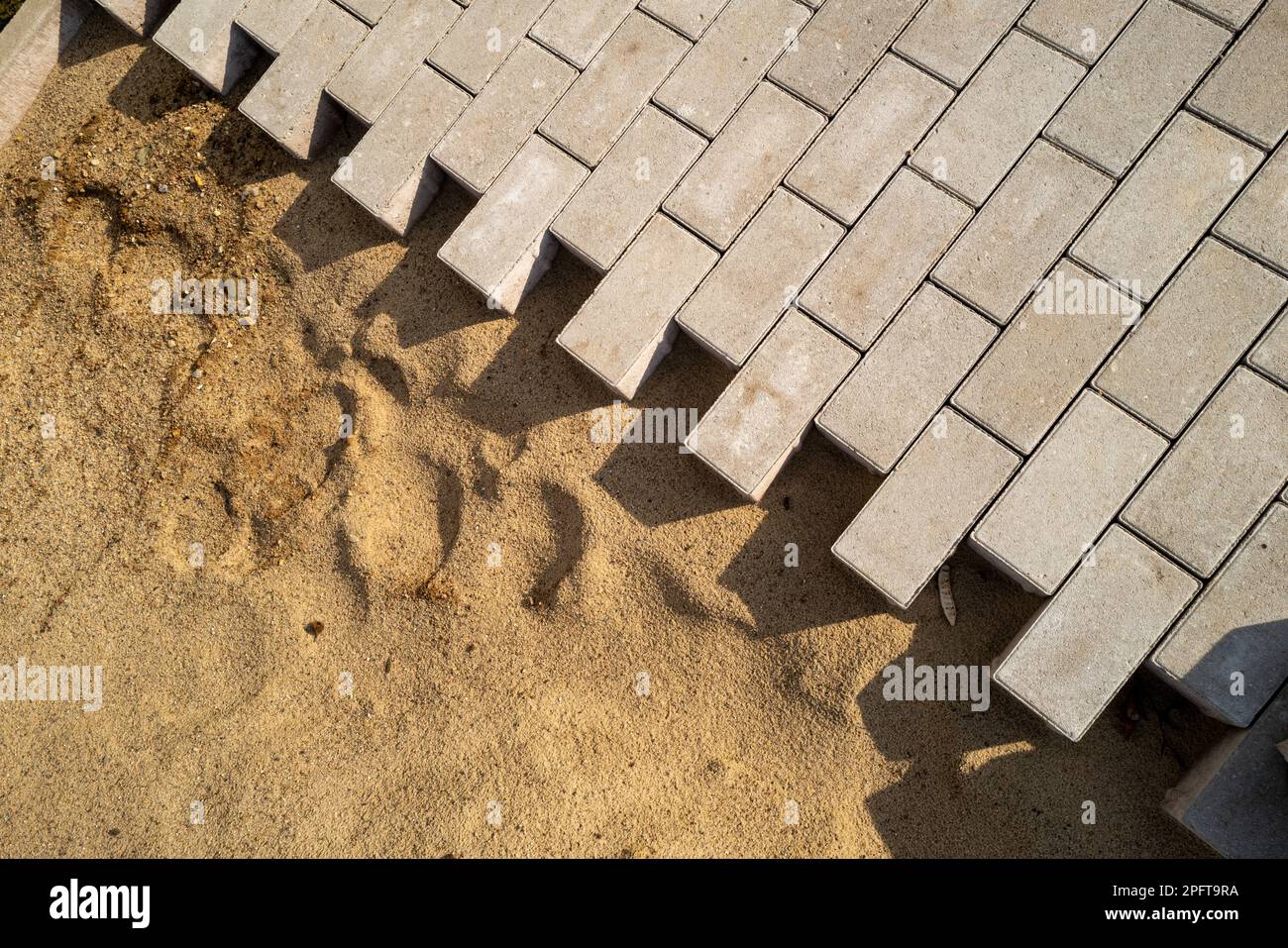many Paving stones are laid for a path Stock Photo Alamy