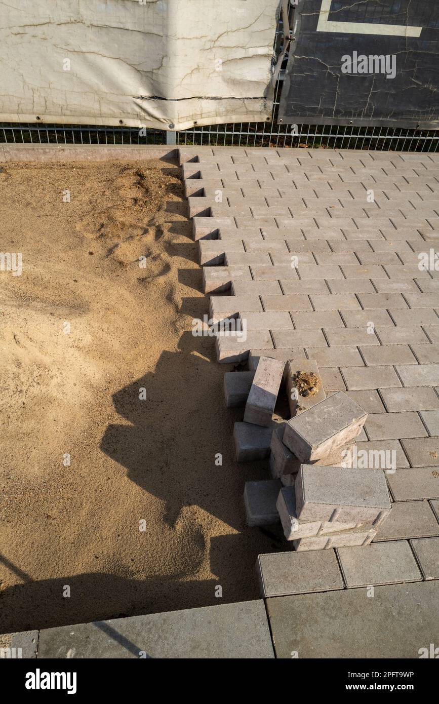 many Paving stones are laid for a path Stock Photo Alamy