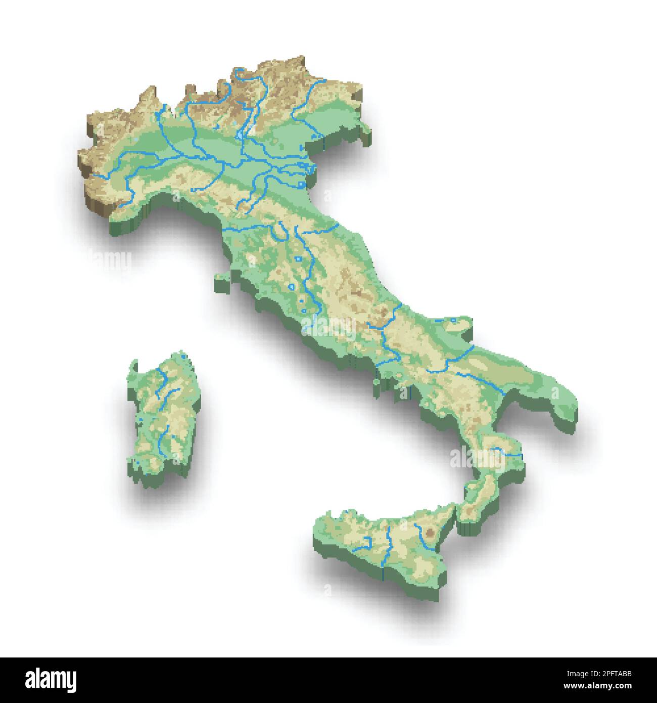 3d Isometric Relief Map Of Italy With Shadow Stock Vector Image Art 3d Isometric Relief Map Of Italy With Shadow 2PFTABB