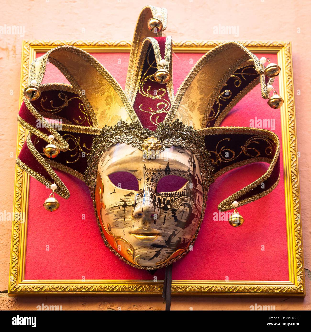 Traditional Mask on old wall background Stock Photo Alamy