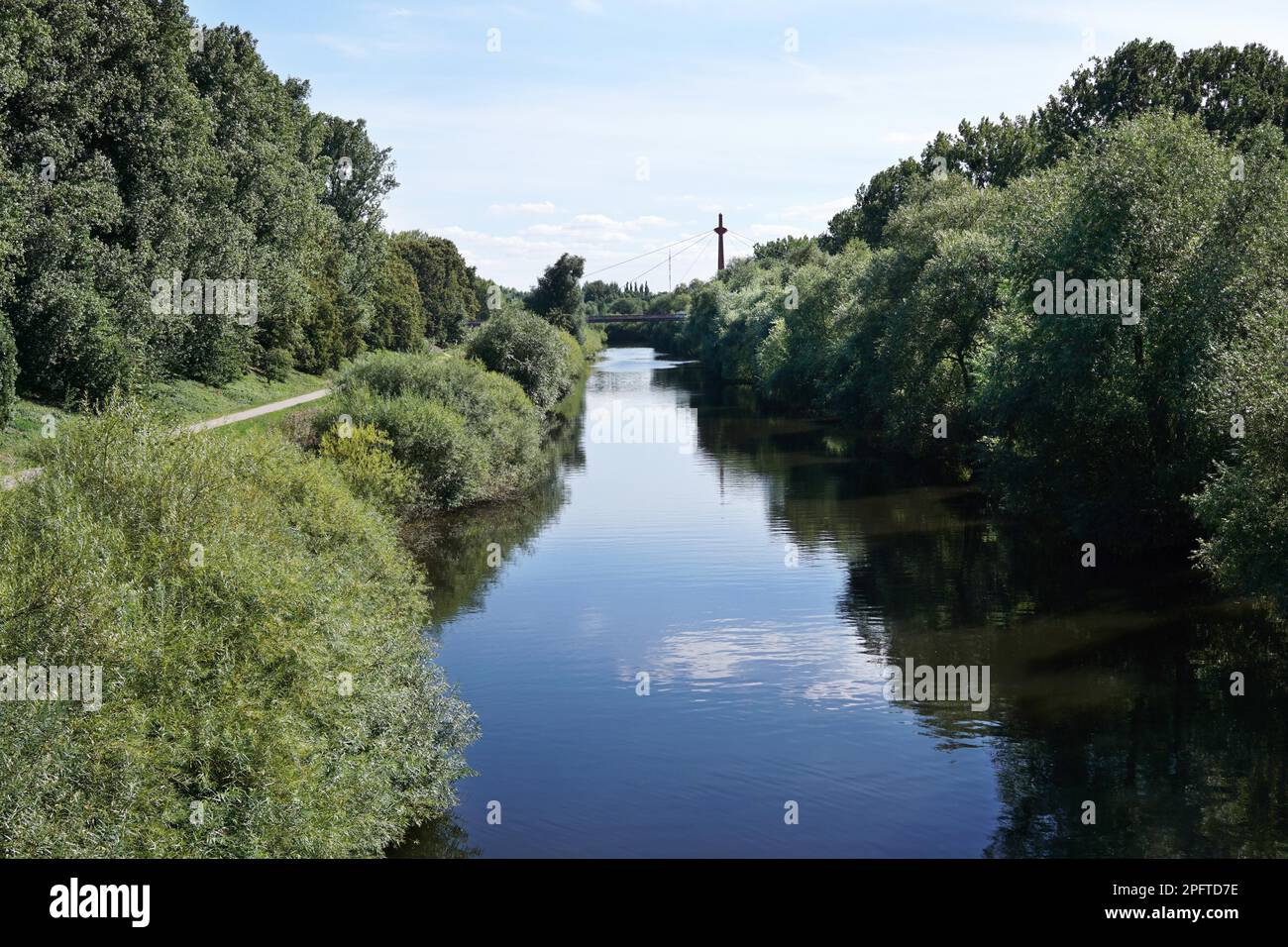 Hanover River lush landscape with river Leine at Hannover Germany Stock Photo - Alamy