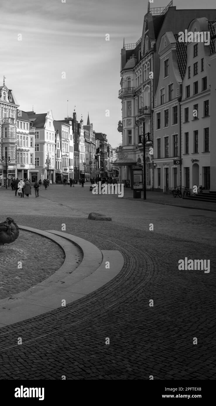 the lively old town of Rostock in the Stock Photo - Alamy