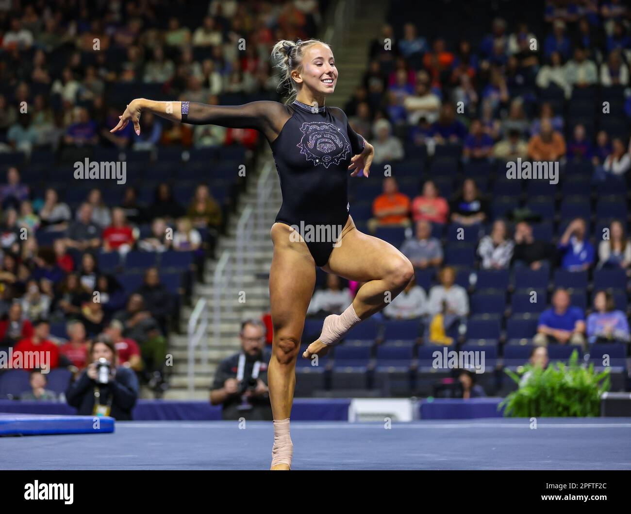 March 18, 2023: Georgia's Haley de Jong competes on the floor exercise ...
