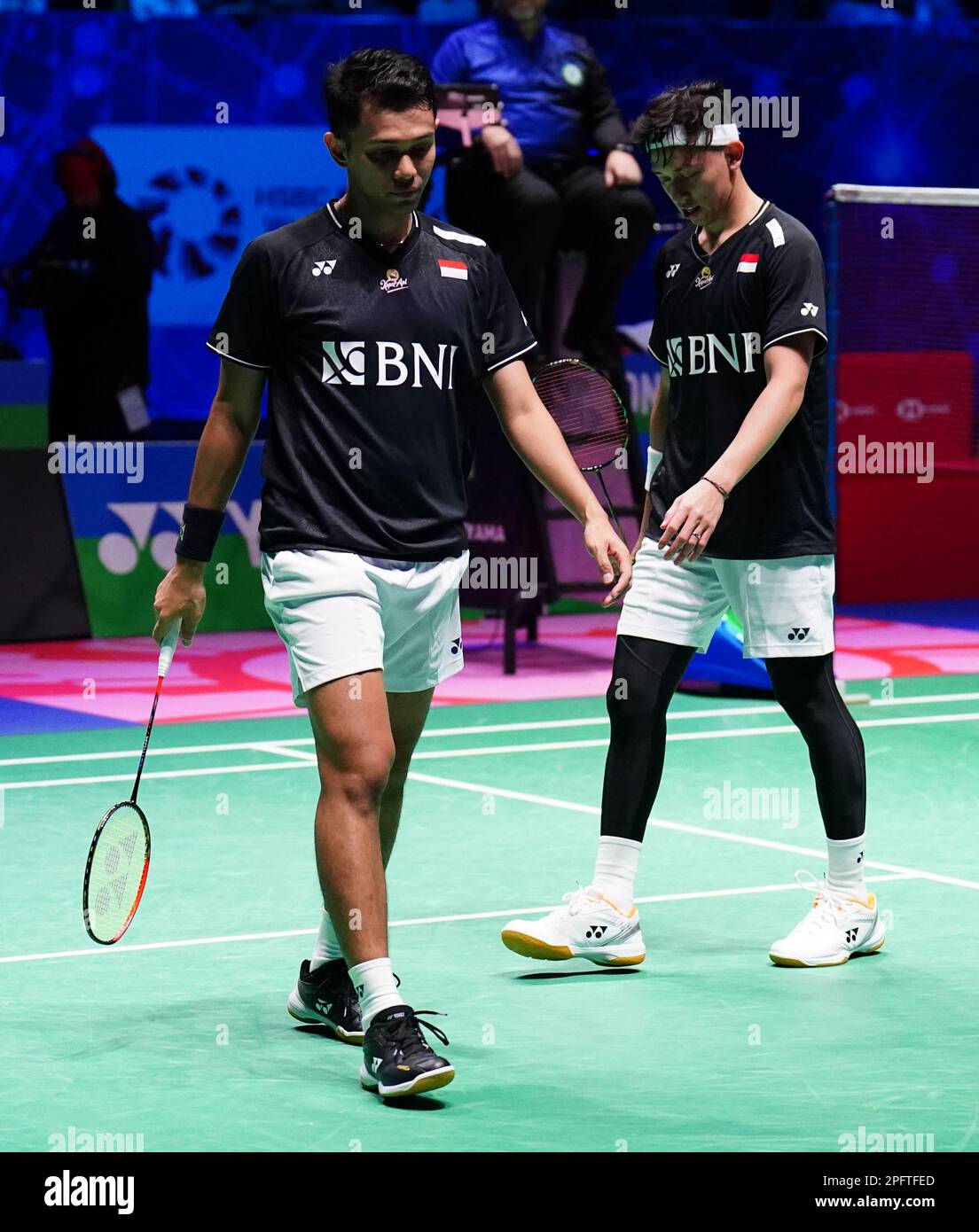 Indonesia's Fajar Alfian and Muhammad Rian Ardianto (right) celebrate