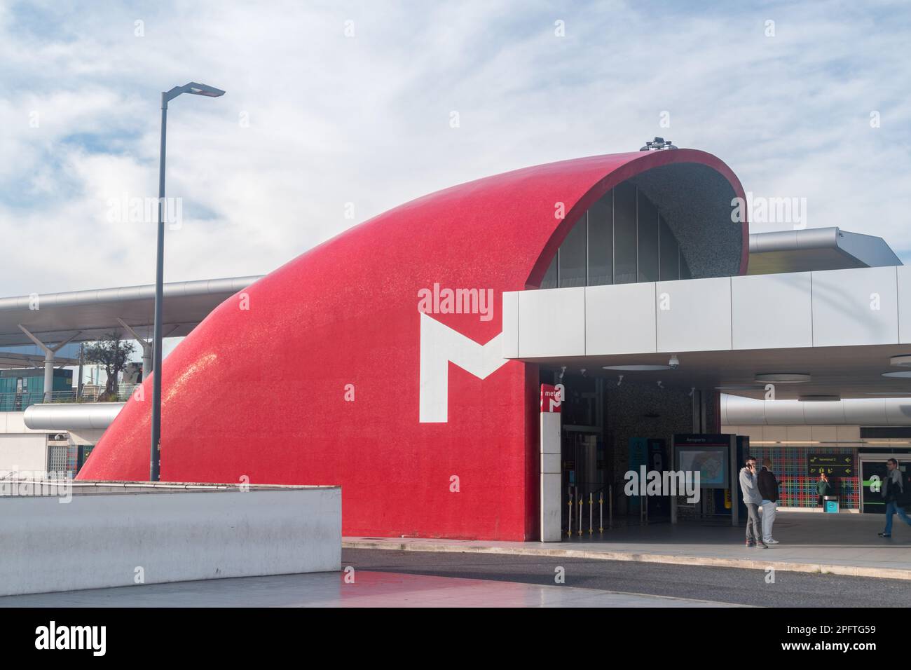 Lisbon, Portugal December 6, 2022 Entrance to Lisbon Metro station