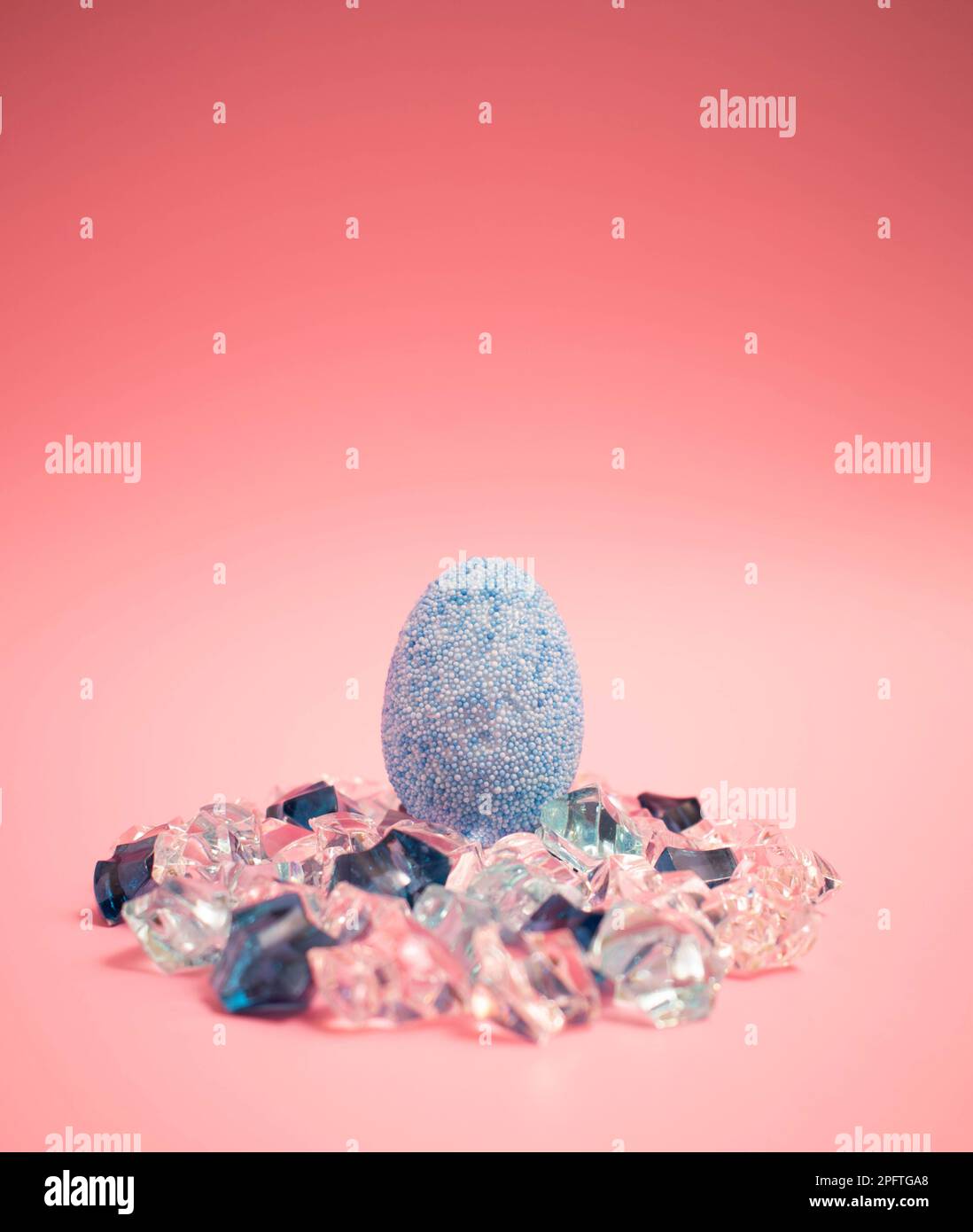 Easter egg on shiny crystals Stock Photo
