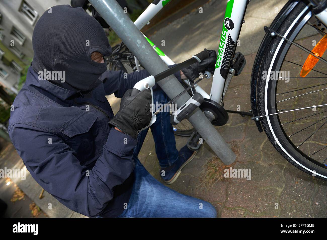 Bicycle thief, symbol photo Stock Photo