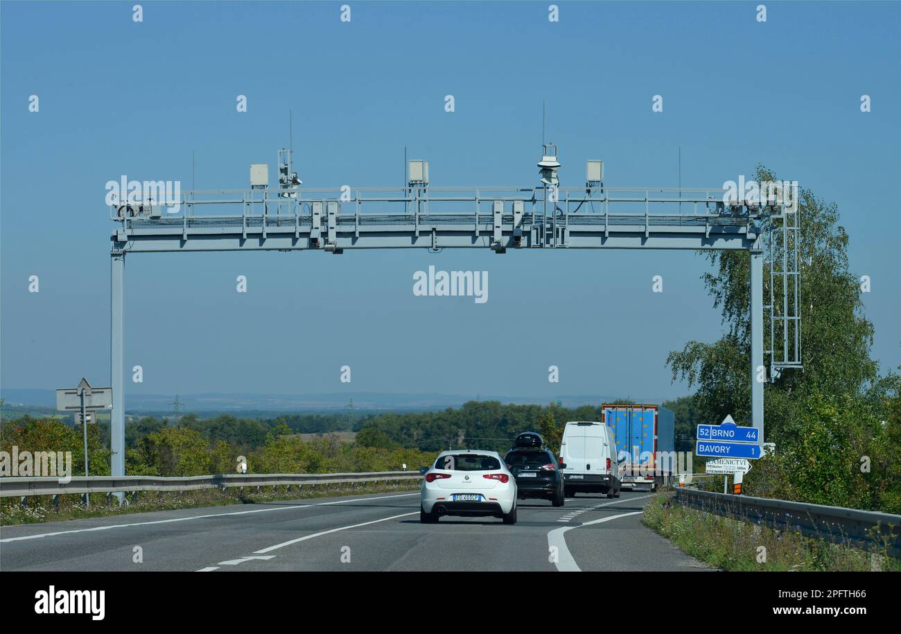 Toll measurement, motorway, Czech Republic Stock Photo