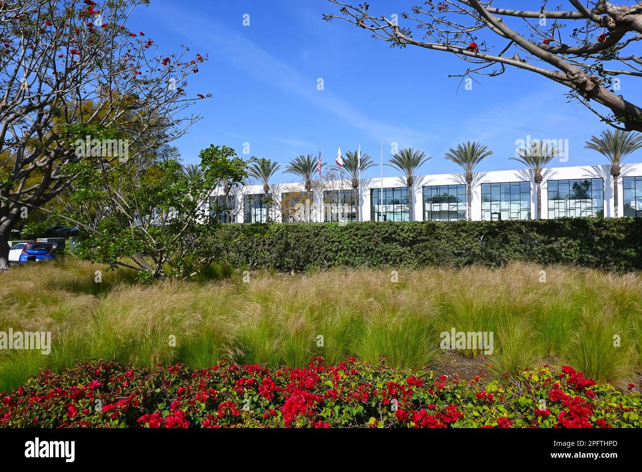 IRVINE, CALIFORNIA - 17 MAR 2023: The Kia America Headquarters Campus on Peters Canyon Road. Stock Photo